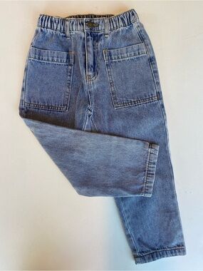 Rylee + Cru Kids Baggy Pant Light Washed Denim Size 4-5 Years